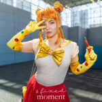 Sailor Moon cosplay with donut bow and polka dot gloves by @jara_b_sewing at Anime NYC 2025 Javits Center – animenyc.com.