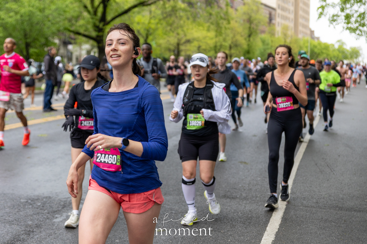 Runners move through the Brooklyn Experience Half Marathon course in Brooklyn on April 26, 2026