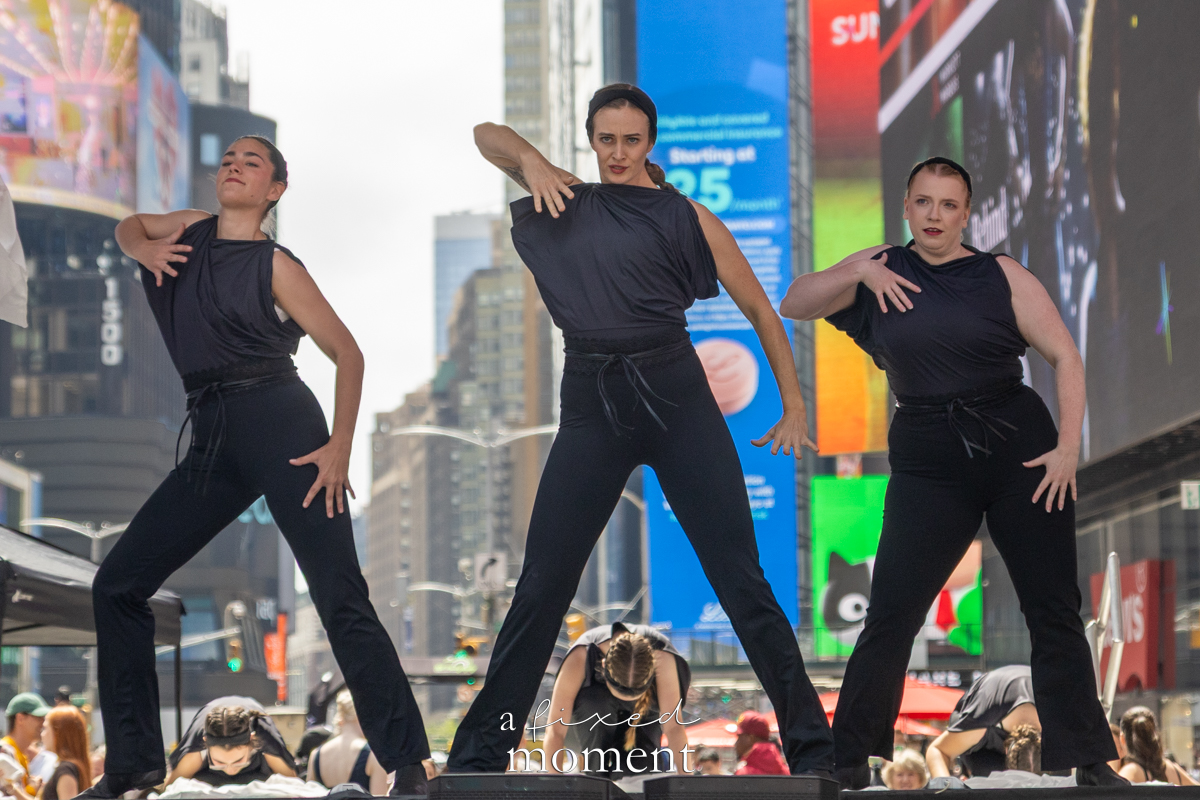 Project Dance trio in black costumes