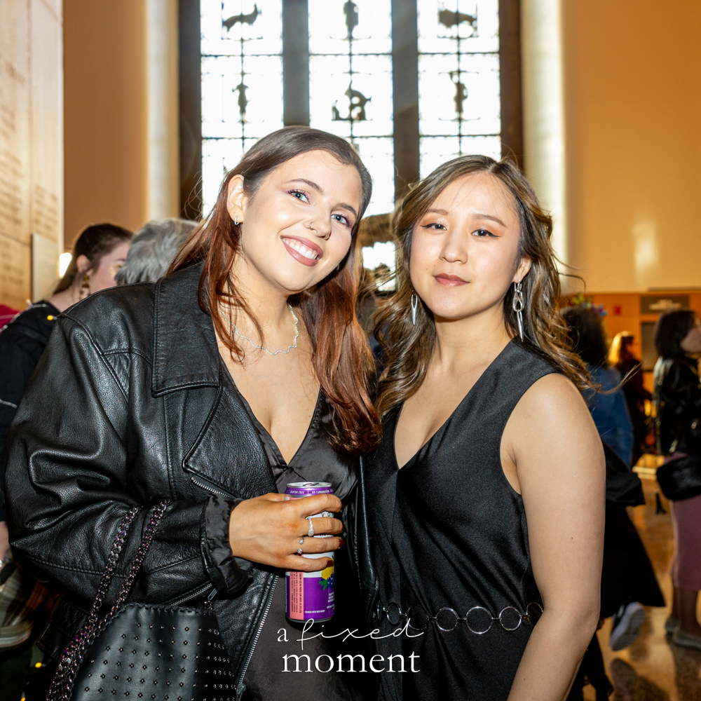 @yaymie_victoria and another attendee pose in the lobby at Brooklyn's 2026 People's Ball