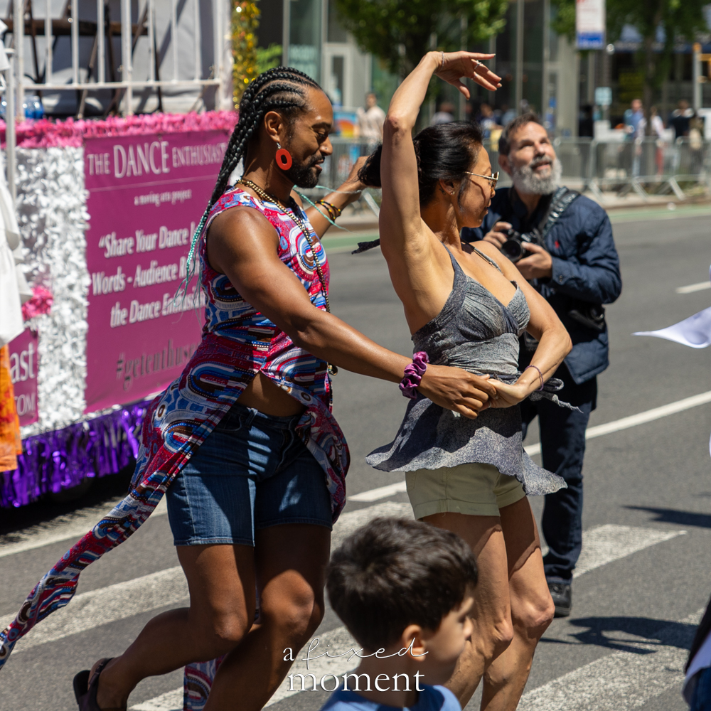 @danceislifenyc Latin Hustle dancers perform in the street during Dance Parade NYC 2026