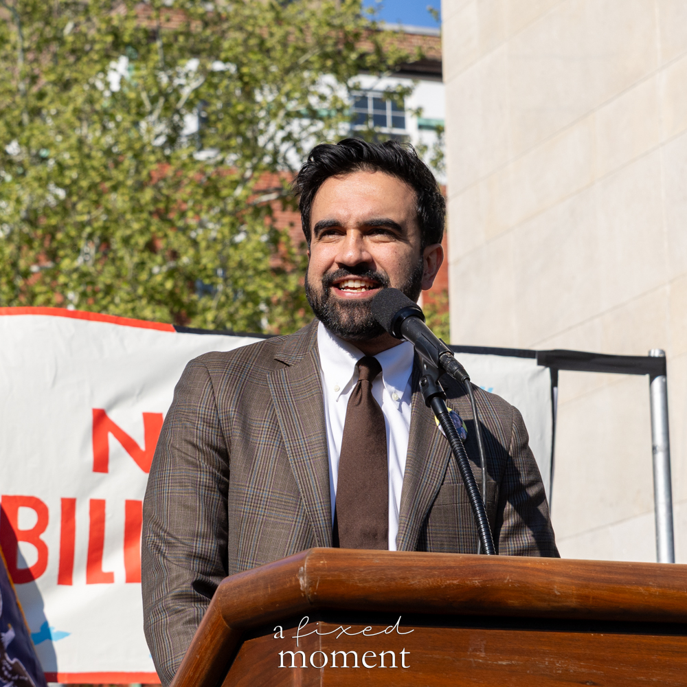 Mayor Zohran Mamdani speaks at the May Day Protest in Washington Square Park in New York City on May 1, 2026
