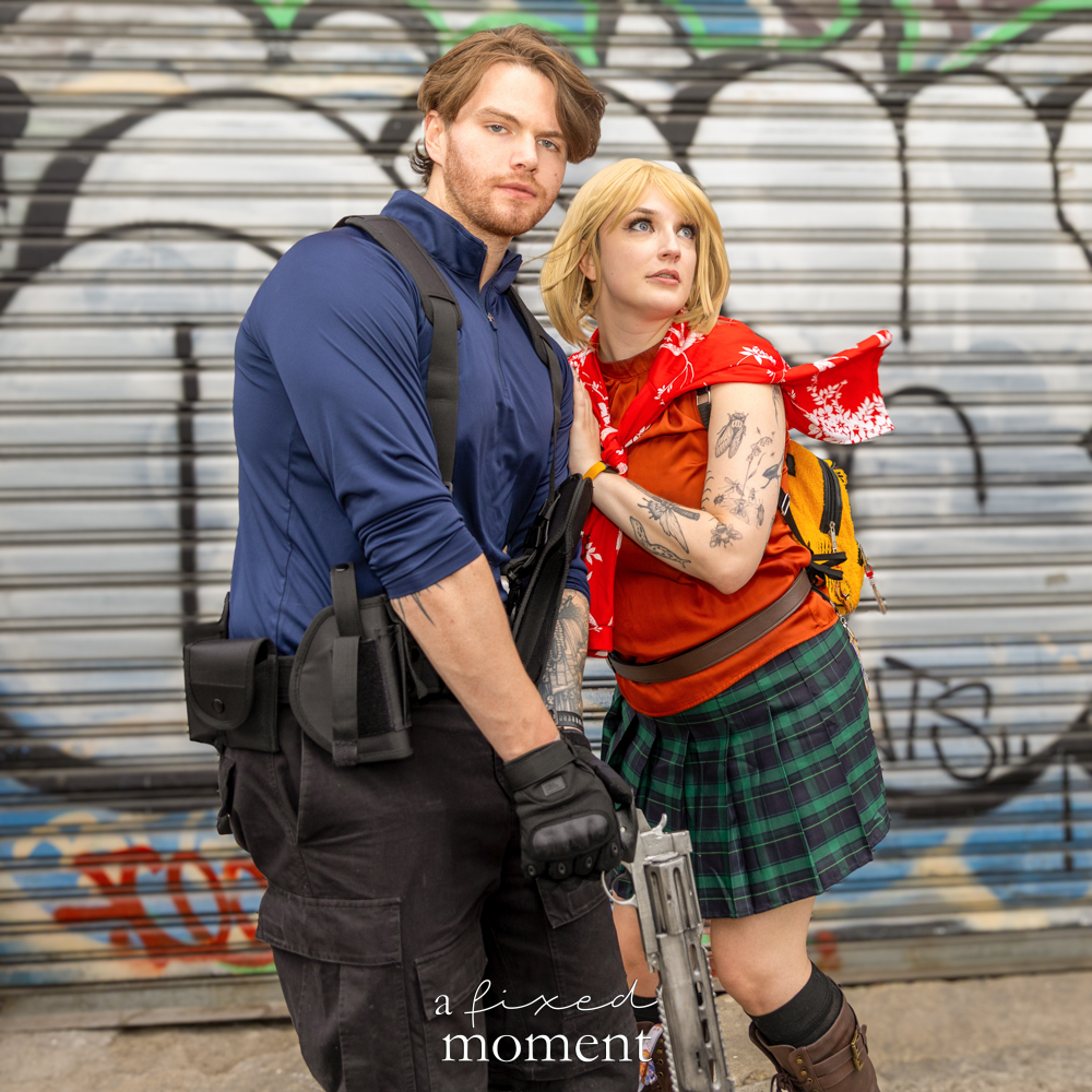 @kameronrytlewski and @yung.shark in Resident Evil-inspired cosplay at Brooklyn Comic Con 2026