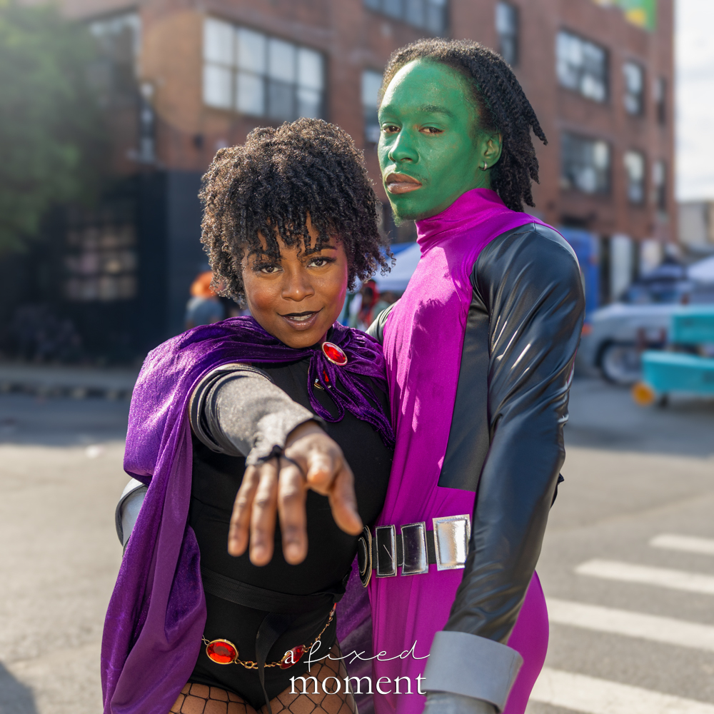 @liseyy_liseyy in Raven and Beast Boy-inspired cosplay at Brooklyn Comic Con 2026