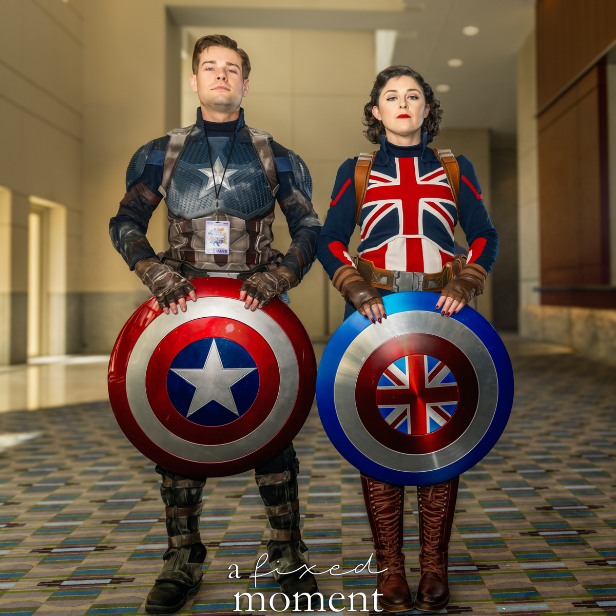 Captain America and Captain Carter cosplay duo by disbri_nerd at Fan Expo Philadelphia 2026