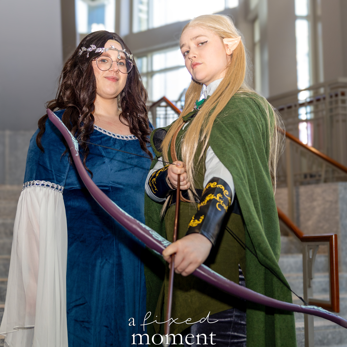 Fantasy elf cosplay duo by sword.virgo and kira_eliese at Fan Expo Philadelphia 2026