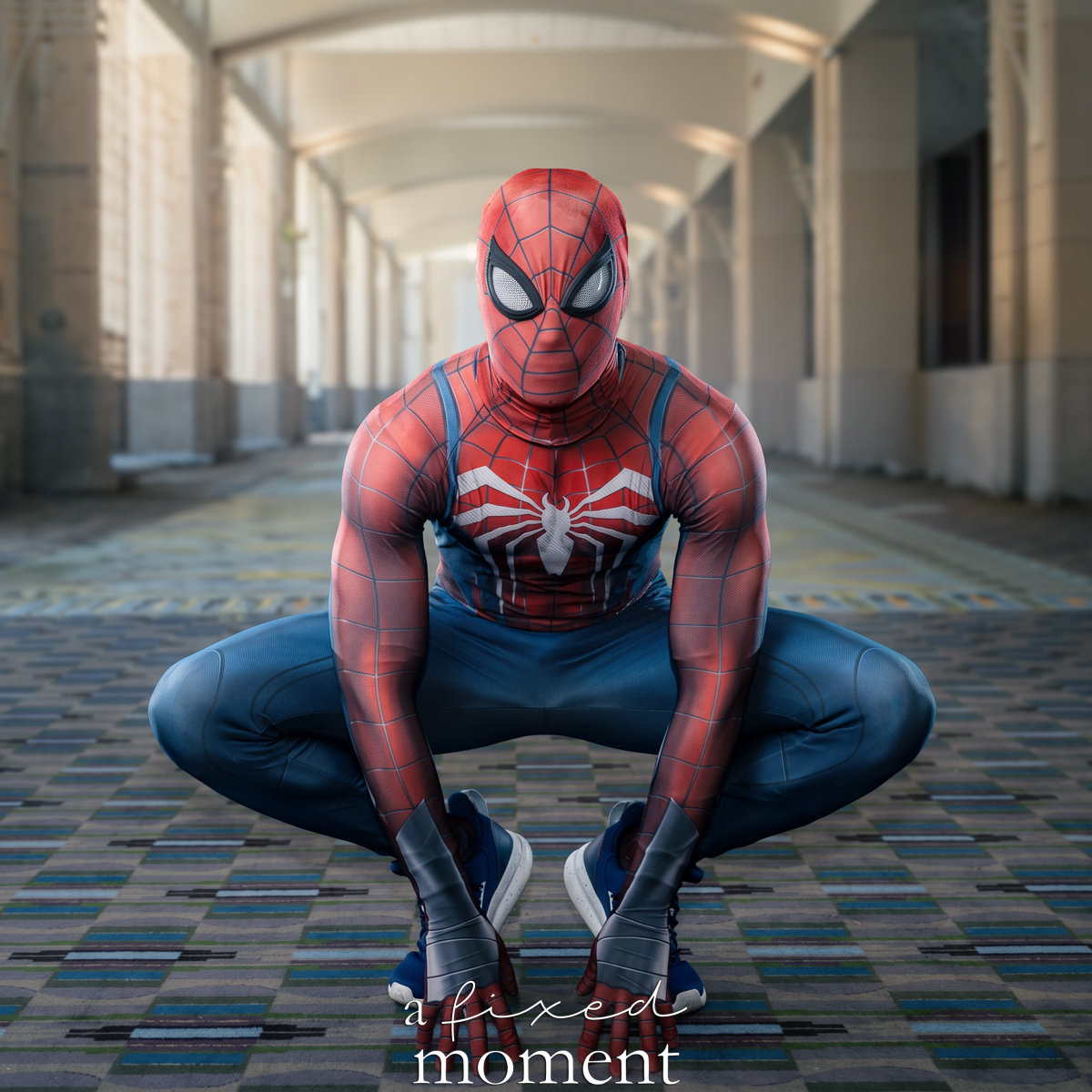 Spider-Man crouching cosplay pose by jone_jone at Fan Expo Philadelphia 2026