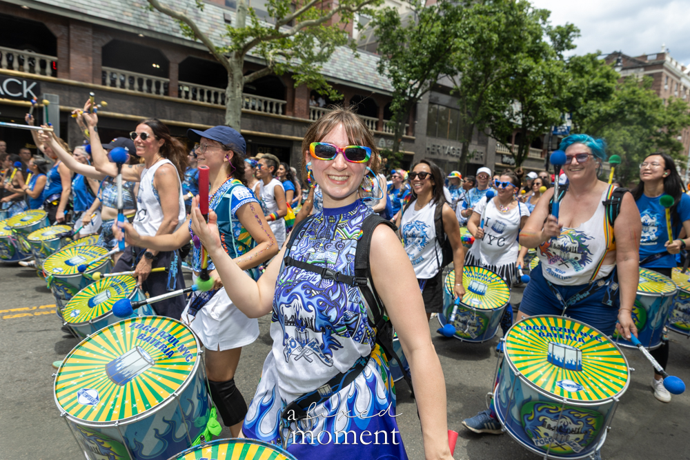 Fogo Azul NYC performs during the New Queens Pride Parade.