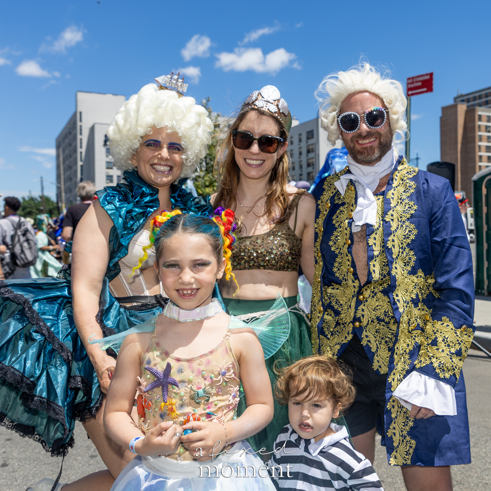 @hloobs family costume group at the Mermaid Parade in Coney Island.