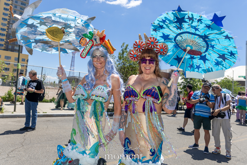 Jellyfish parasol duo at the Mermaid Parade.