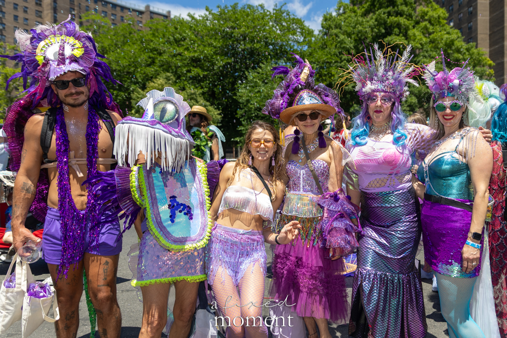@lisa_linguini purple mermaid group at the Mermaid Parade.