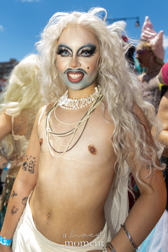 @mauve_over white sea-creature portrait at the Mermaid Parade.