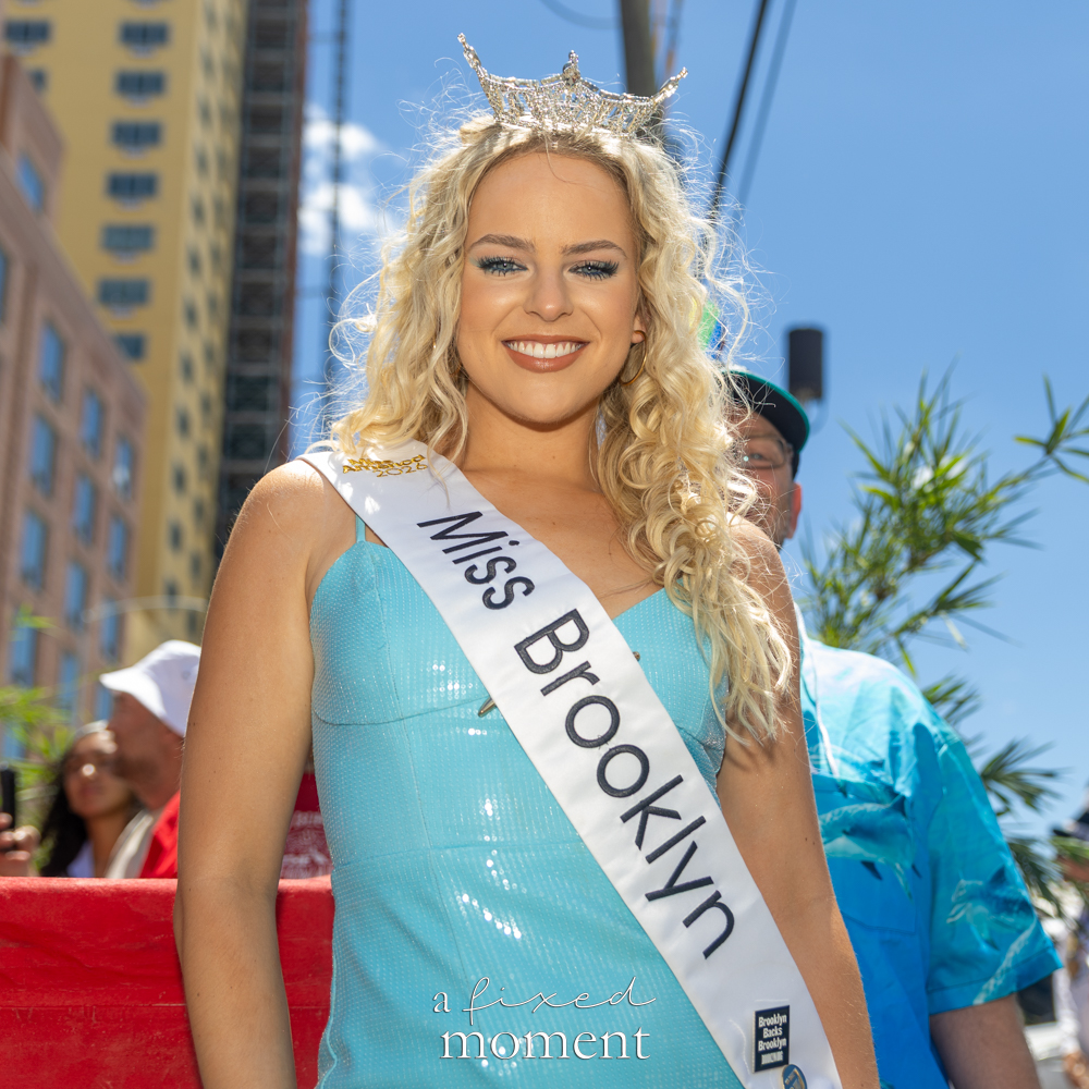 Miss Brooklyn 2026 Giovanna Ward at the Mermaid Parade in Coney Island.