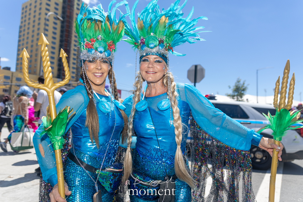 @supergirlje blue trident duo at the Mermaid Parade.