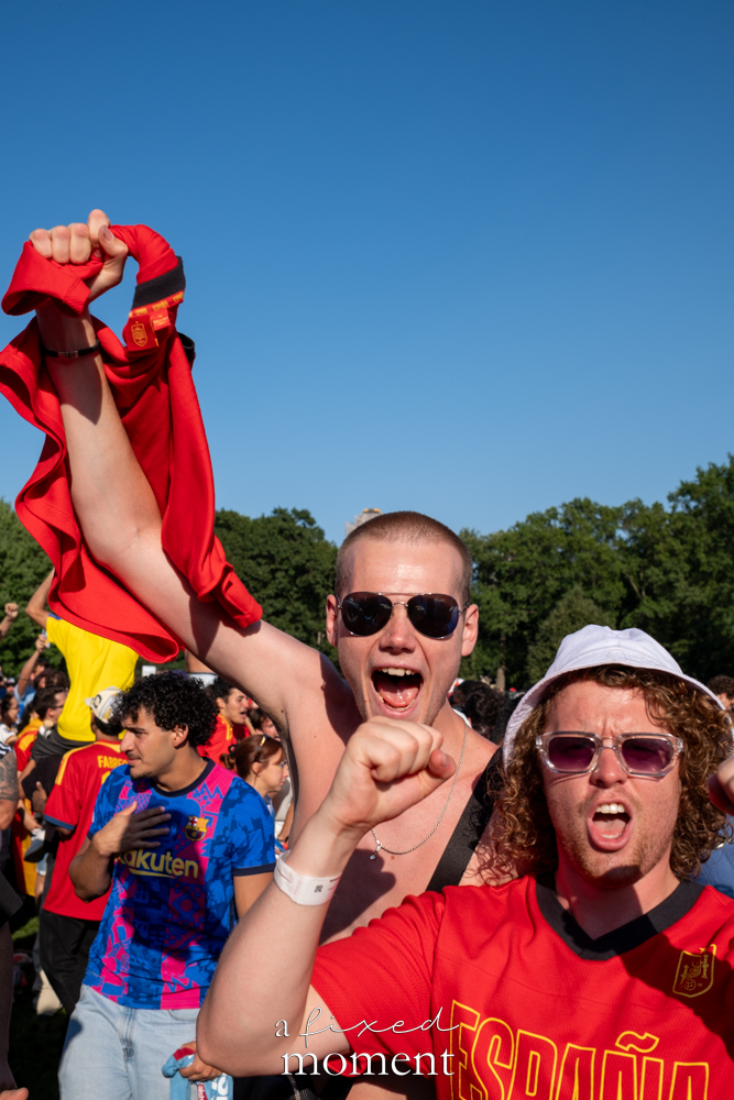 Spain supporters raising their fists after winning the 2026 World Cup Final