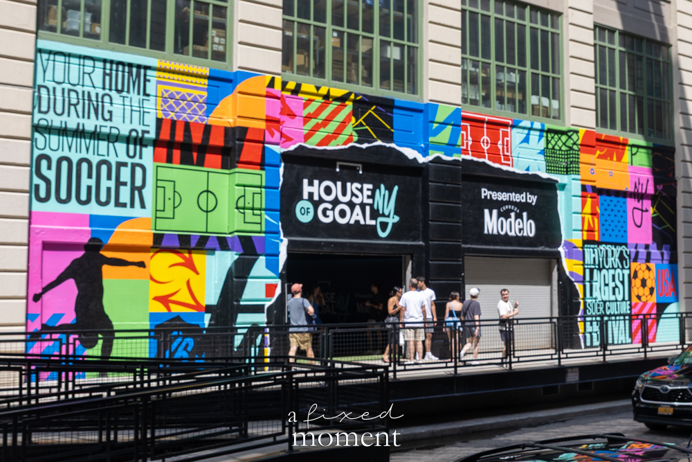Colorful House of GOAL entrance mural at Industry City in Brooklyn on July 4, 2026