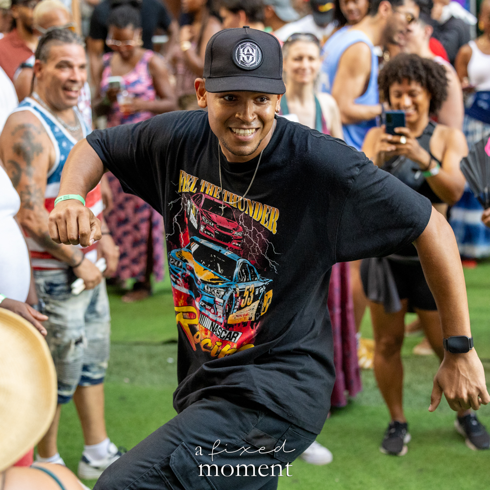 Dance circle moment with black NASCAR shirt during House of GOAL