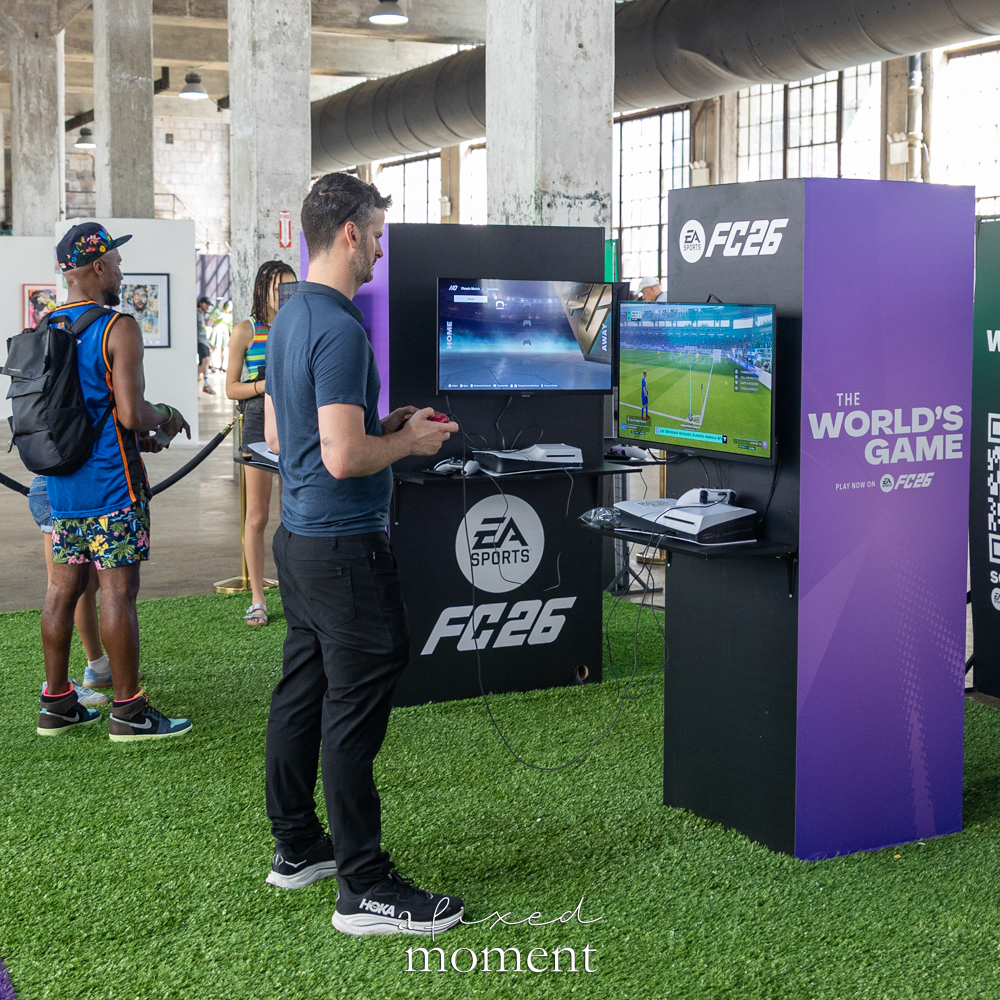 EA SPORTS FC26 PlayStation gaming station at House of GOAL in Brooklyn