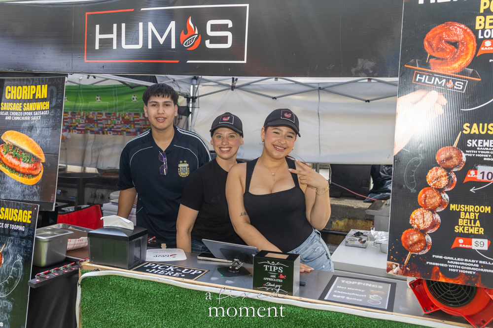 HUMOS food vendor booth at House of GOAL in Brooklyn