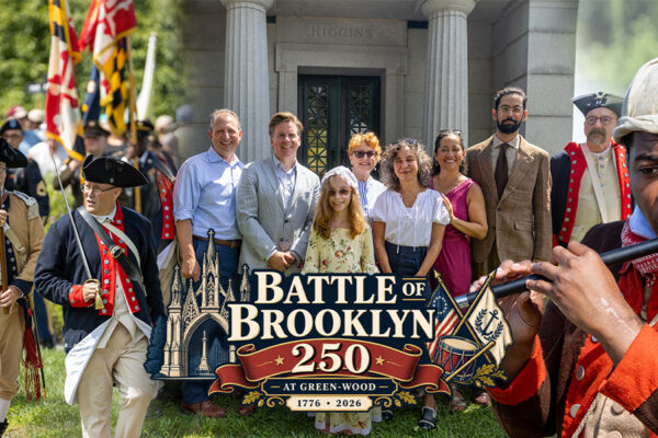Historical interpreters and participants gather for Battle of Brooklyn 250 at Green-Wood Cemetery in Brooklyn