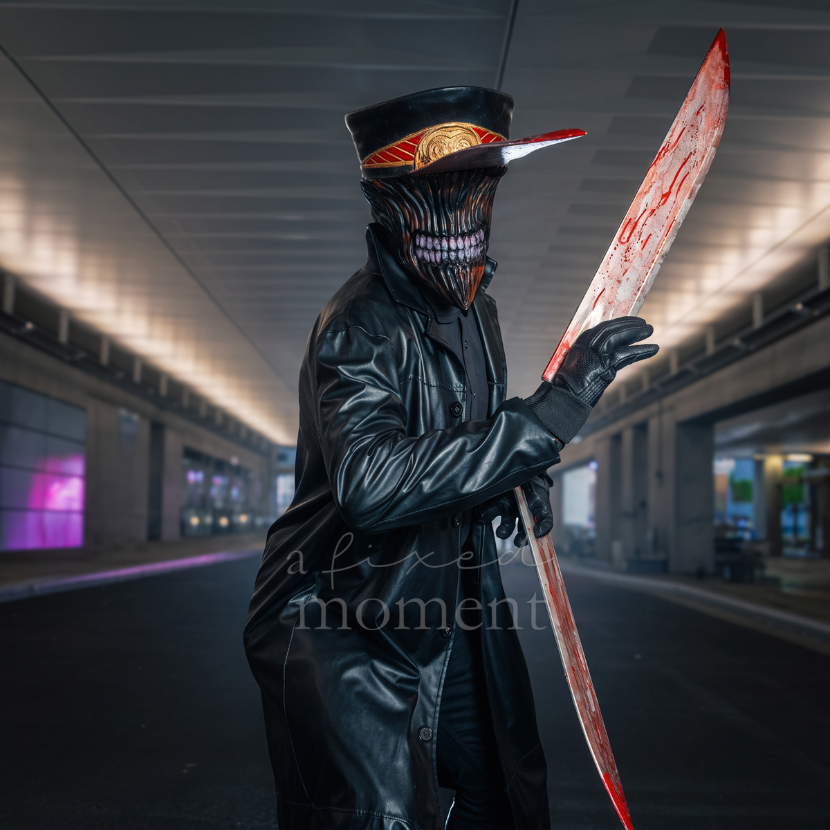 @sirdonpat poses in Chainsaw Man-inspired cosplay during Anime NYC 2026
