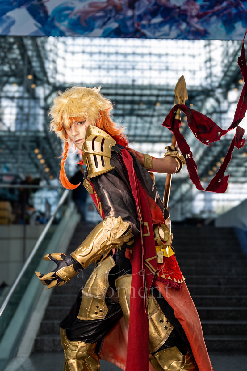 @semipsych poses in fantasy warrior cosplay during Anime NYC 2026