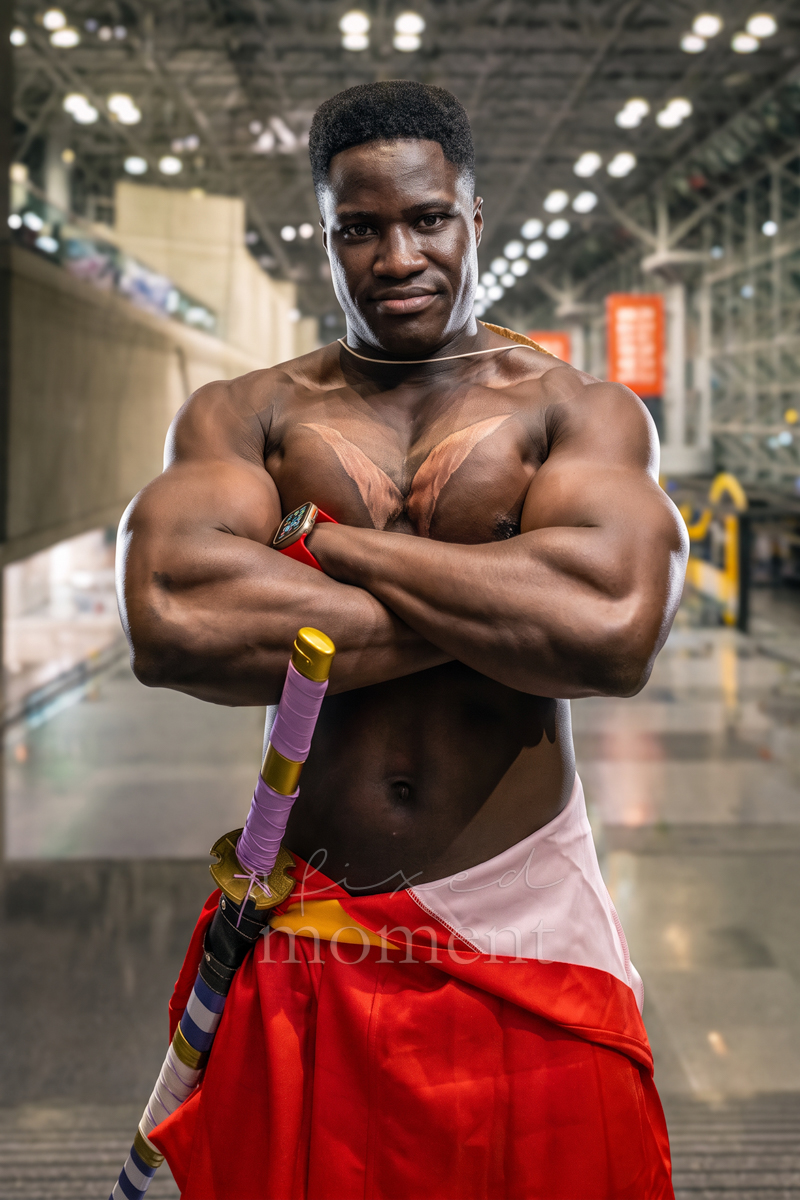 @souaiboutamba poses as Monkey D. Luffy from One Piece during Anime NYC 2026