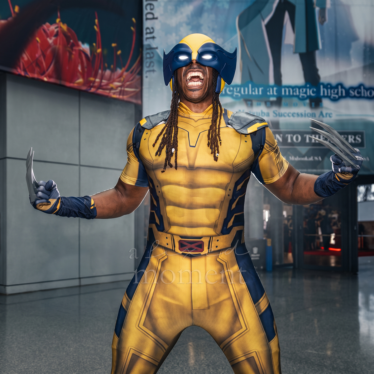@wendellcosplays performs as Wolverine during Anime NYC 2026