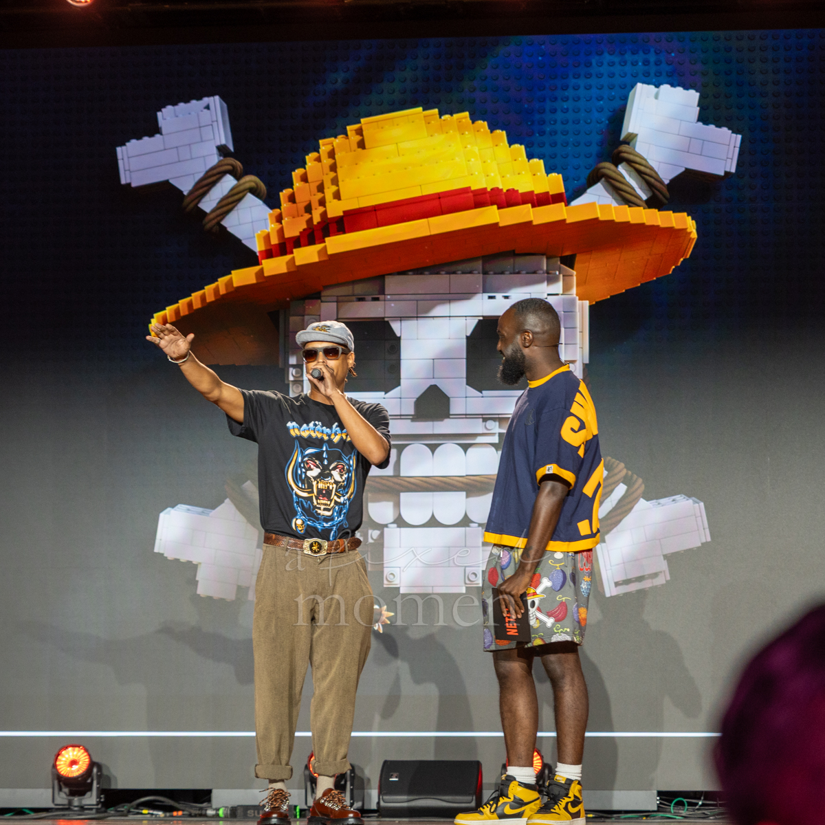 Jacob Romero speaks with Juju Green during the LEGO One Piece segment at Anime NYC 2026