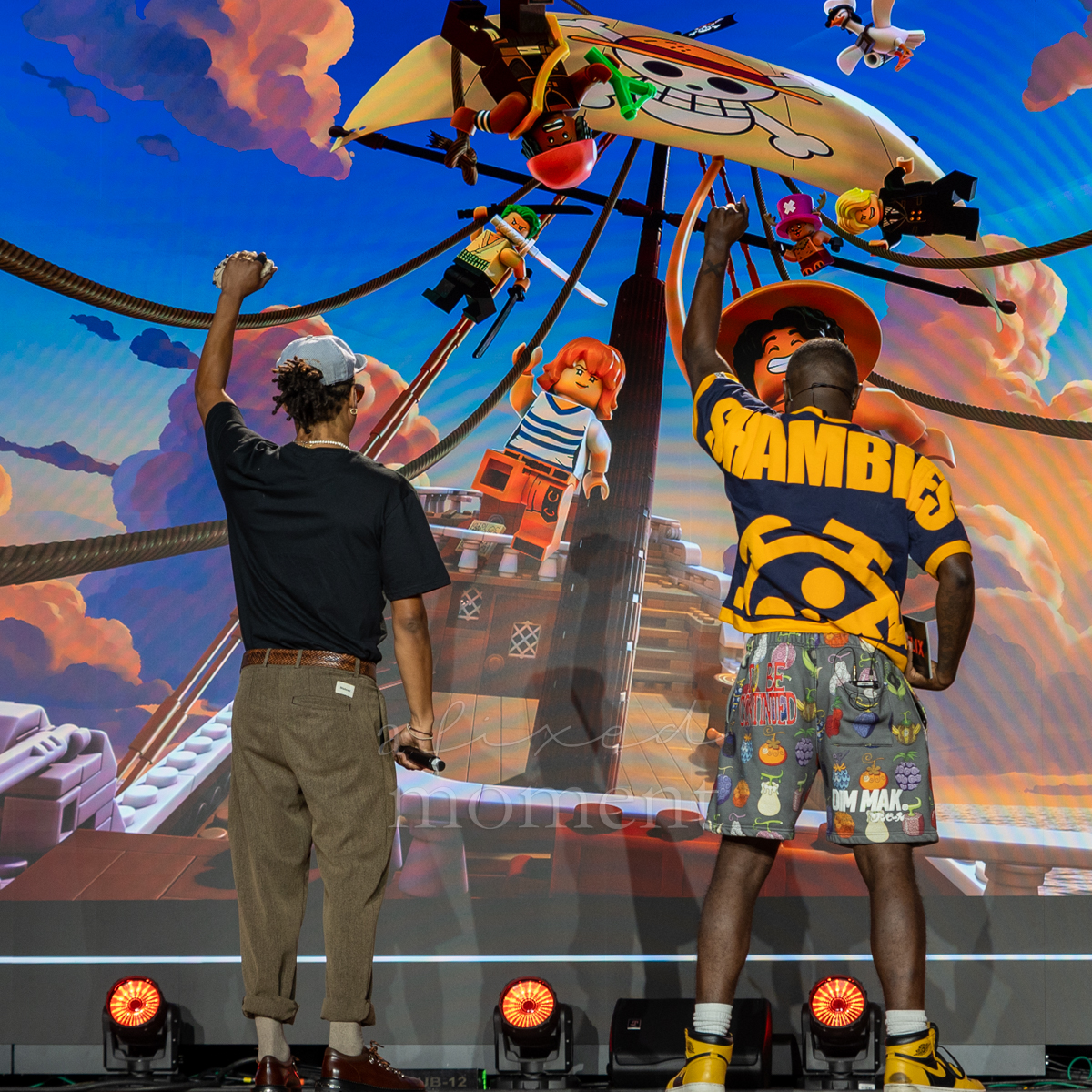 Fans watch the LEGO One Piece presentation during Netflix's Anime NYC 2026 Main Stage showcase