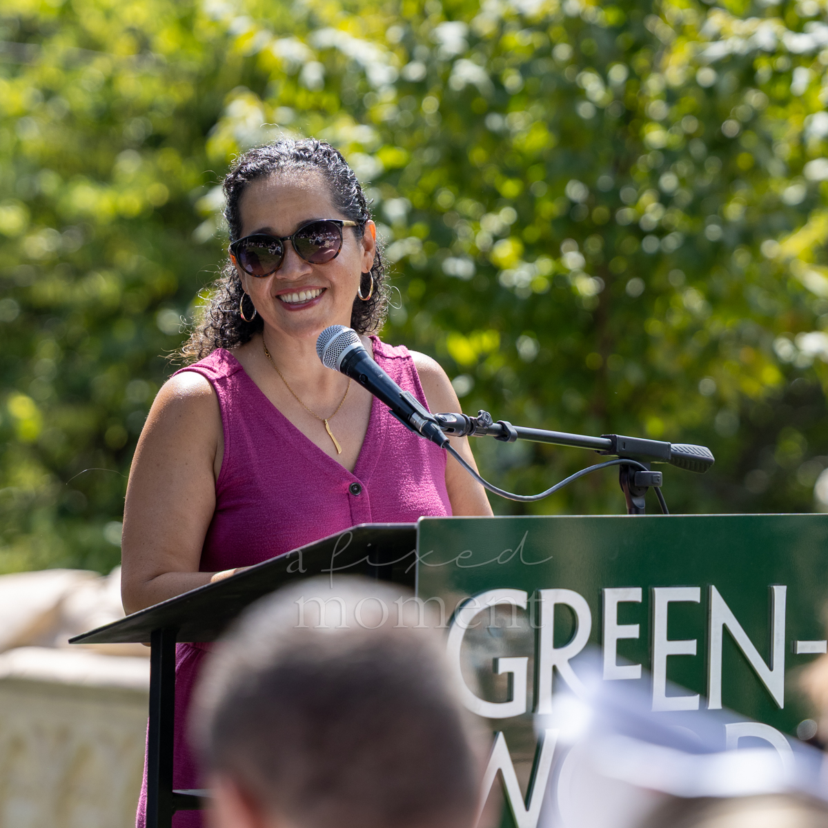 New York City Councilmember Alexa Avilés speaks during the Battle of Brooklyn 250 ceremony