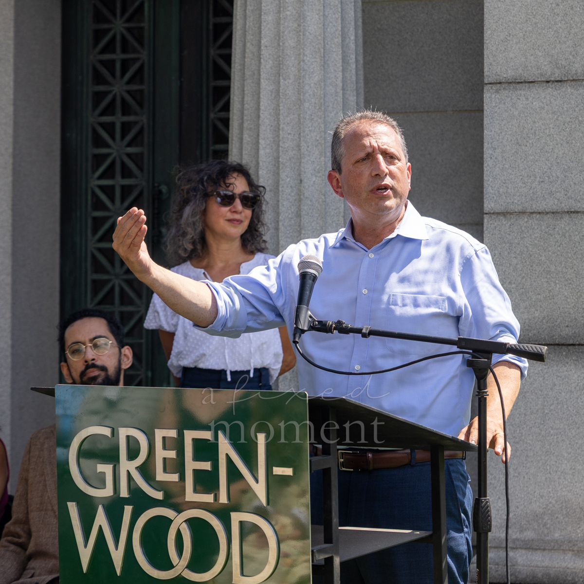 Brad Lander delivers remarks during the Battle of Brooklyn 250 ceremony