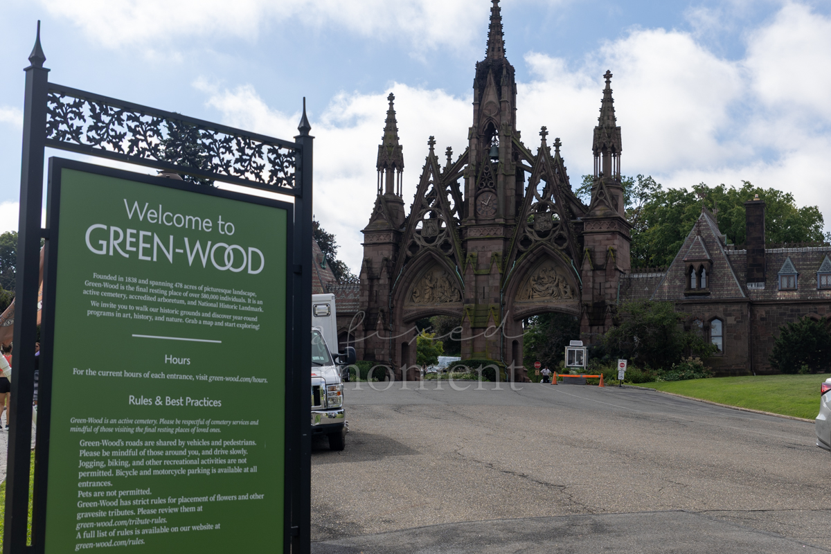 Green-Wood Cemetery Main Entrance during the Battle of Brooklyn 250 commemoration