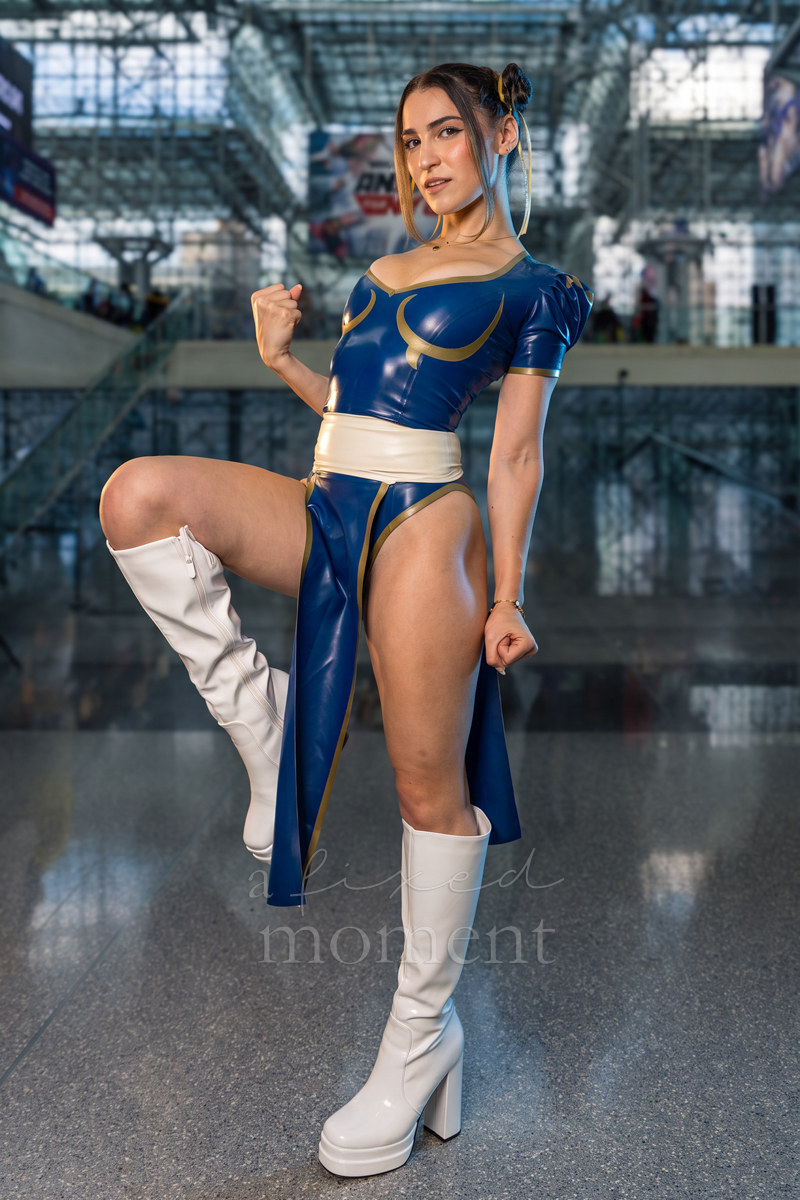 Cosplayer as Chun-Li from Street Fighter at Anime NYC 2026 Day Two