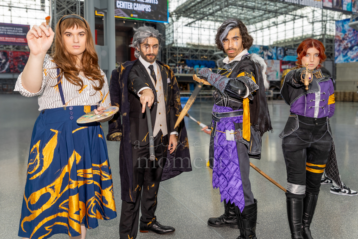 @jadecosplays_, @vinsmokeaaron, @nevercloudysky and @hollybeancosplay at Anime NYC 2026 Day Two