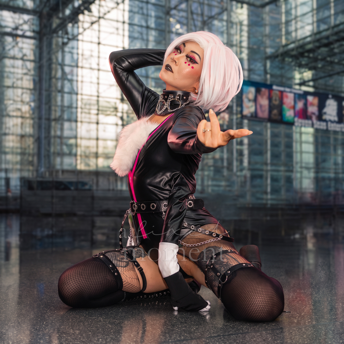 @finechinarealness as Angel Dust from Hazbin Hotel at Anime NYC 2026 Day Two