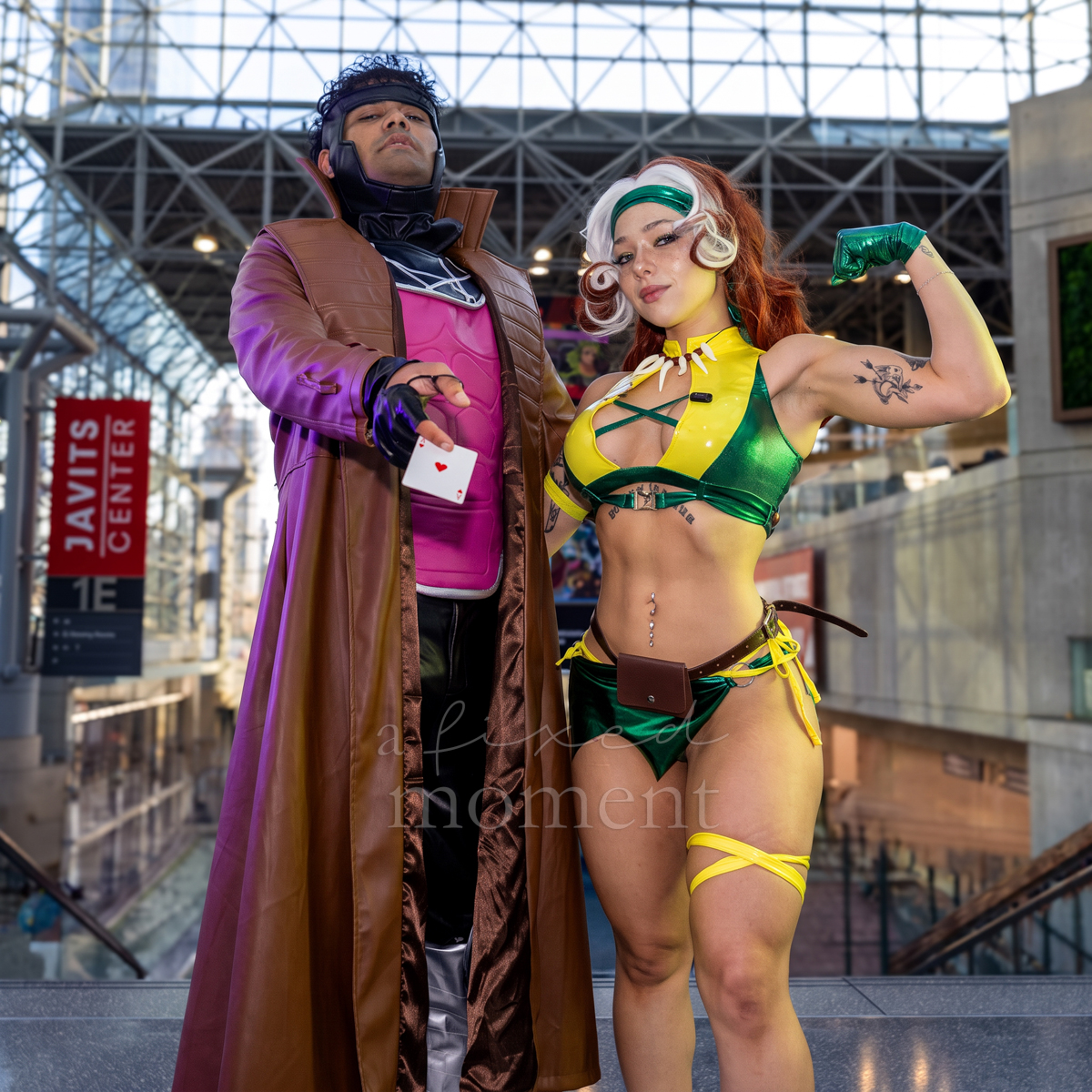 @isthisemmiep and another cosplayer as Rogue and Gambit from X-Men at Anime NYC 2026 Day Two