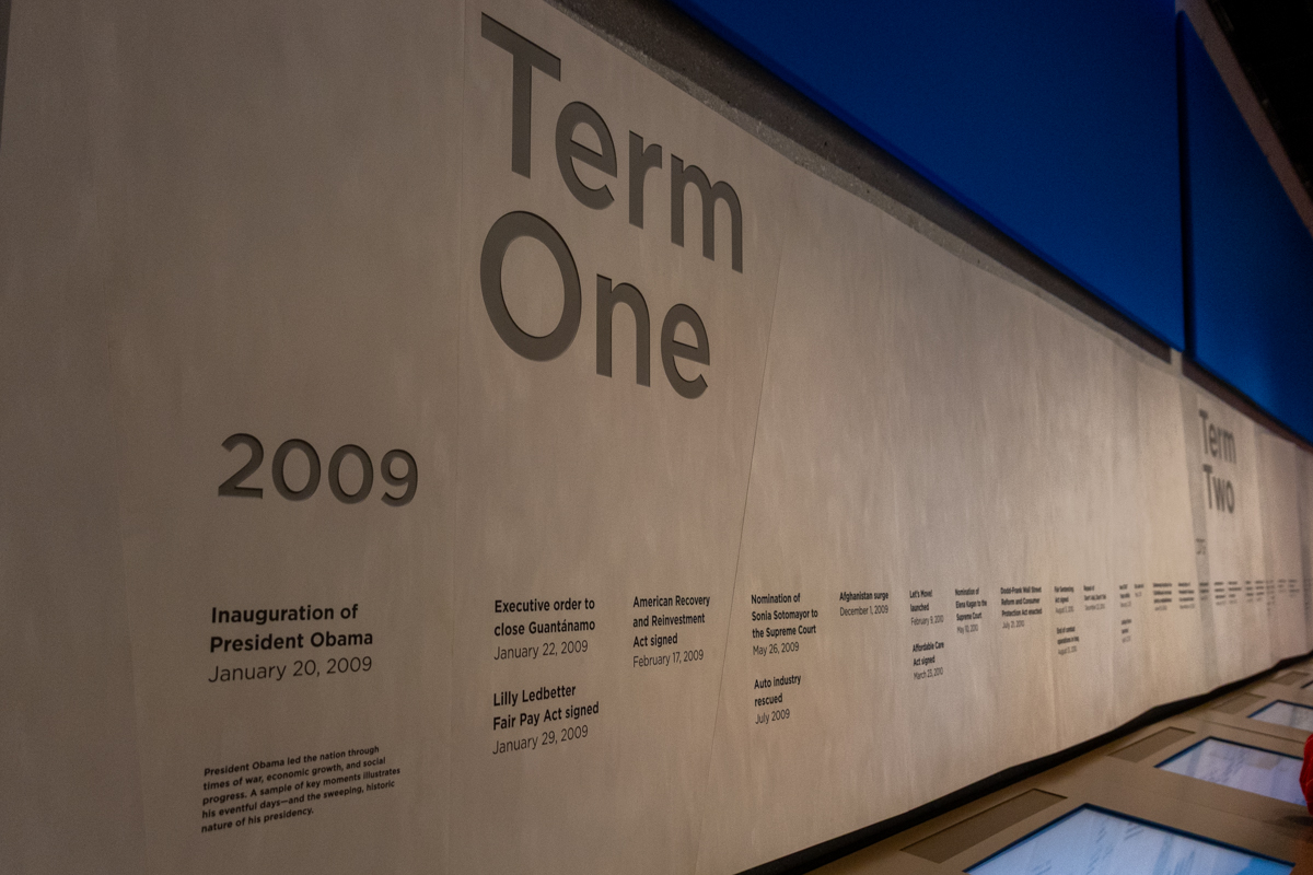 2009 Term One presidency timeline inside the Obama Presidential Center