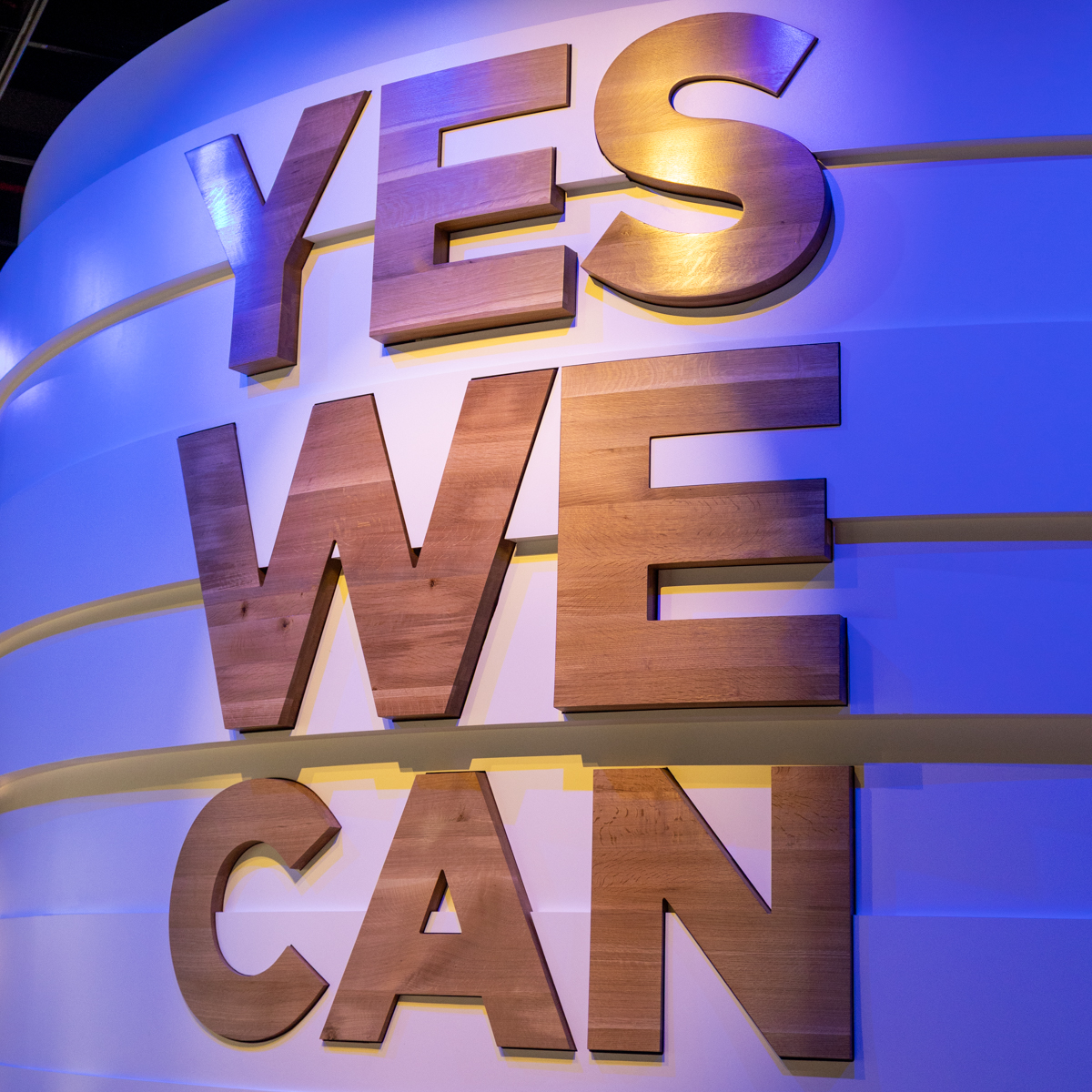 Yes We Can exhibit inside the Obama Presidential Center Museum
