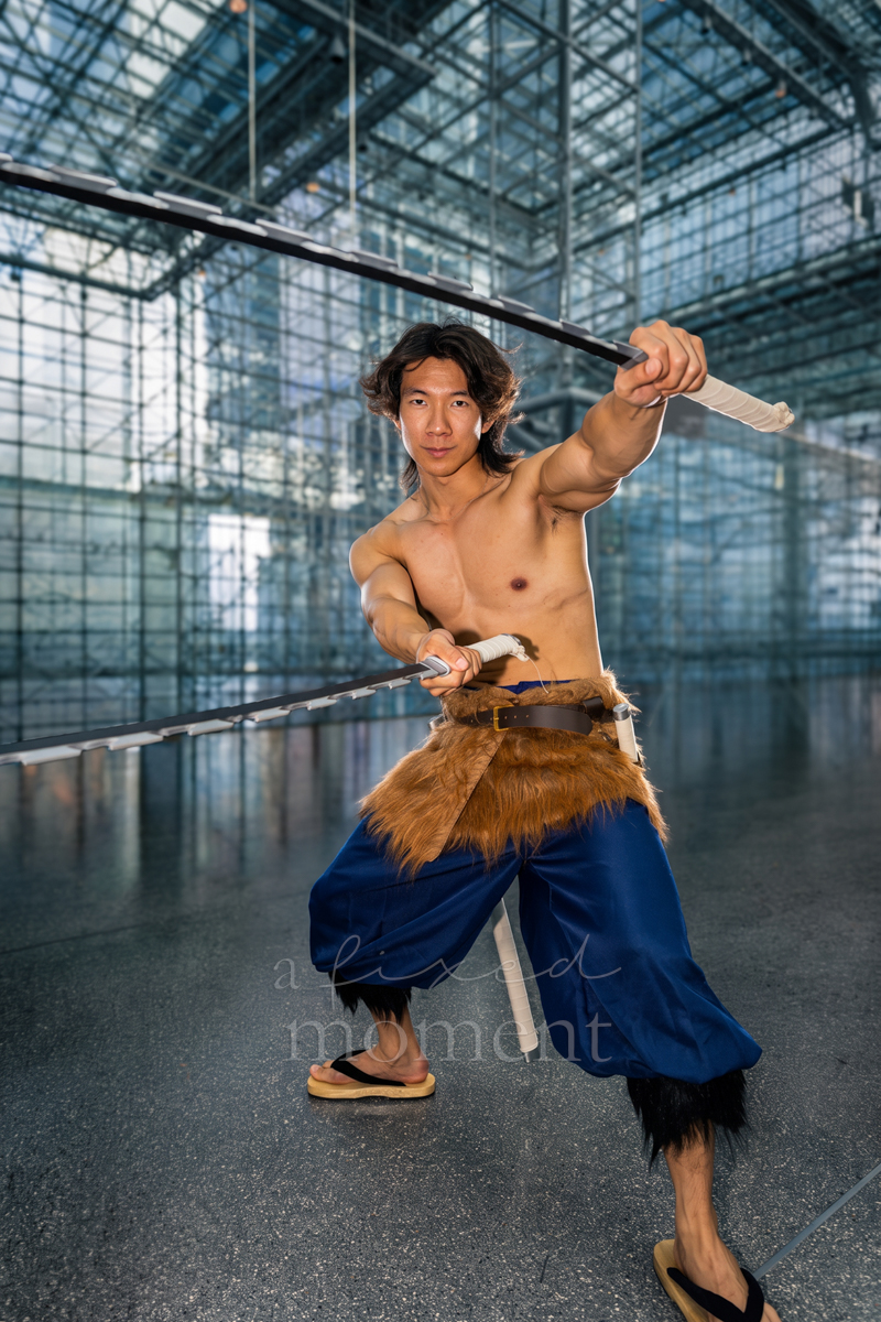 @pharmafitness247 as Inosuke Hashibira from Demon Slayer at Anime NYC 2026 Day Two