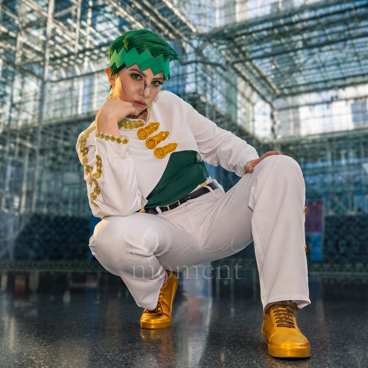 @poleroppositecosplay as Rohan Kishibe from JoJo's Bizarre Adventure at Anime NYC 2026 Day Two