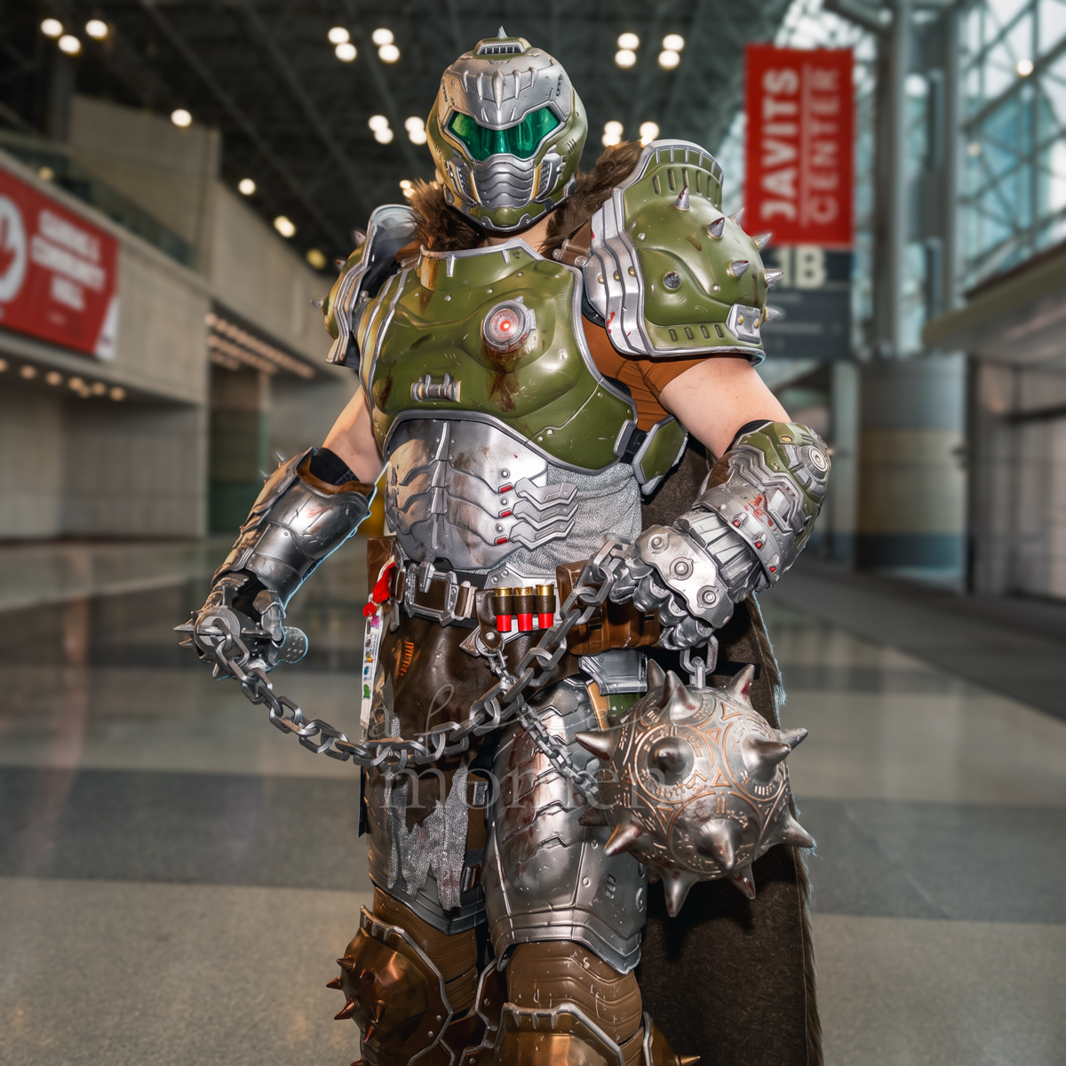 @radicalbonescosplay portrays Doom Slayer in The Dark Ages armor at Anime NYC 2026 Day Two