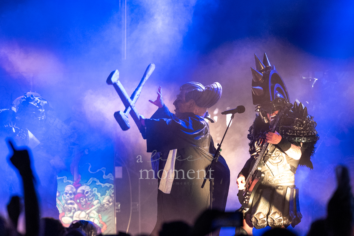 GWAR performs with oversized bone props at Riot Fest