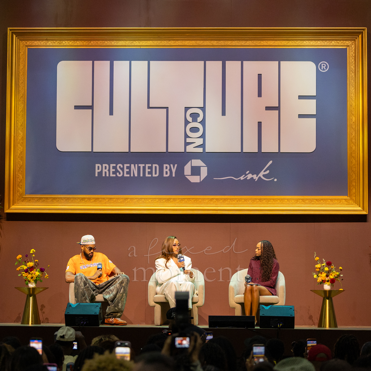 Jordyn Woods and Karl-Anthony Towns onstage at CultureCon NYC 2026