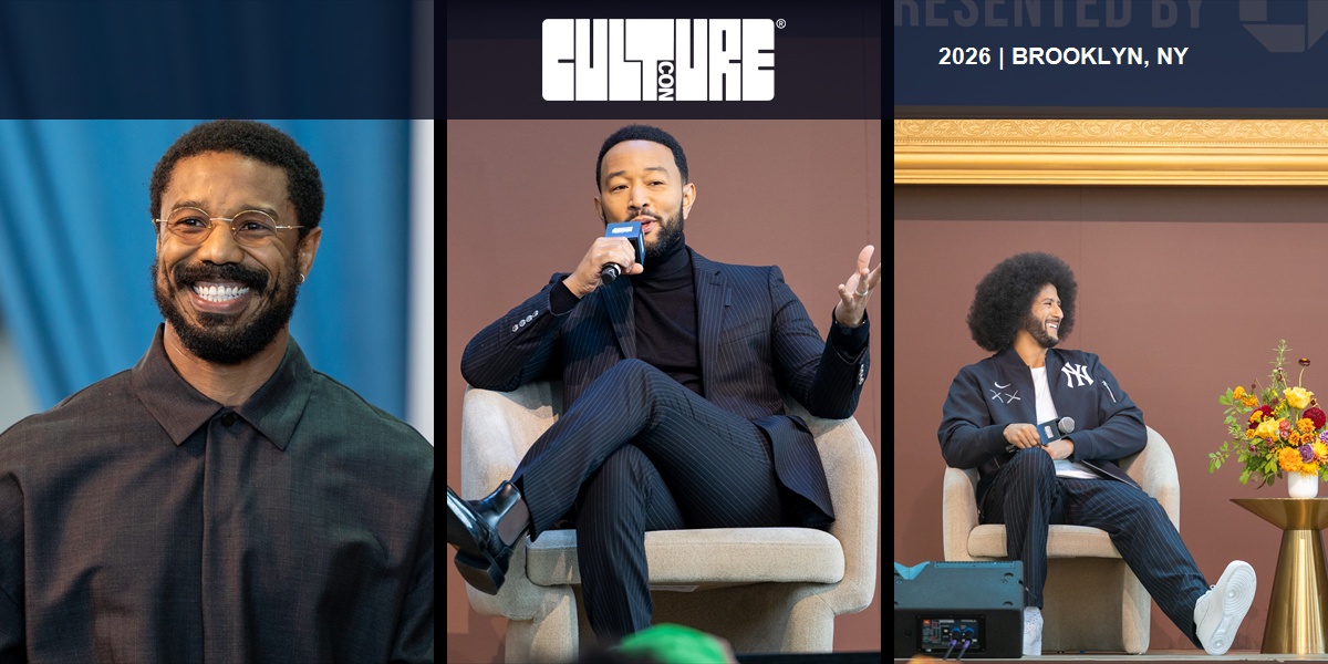 Michael B. Jordan, John Legend and Colin Kaepernick at CultureCon NYC 2026 in Brooklyn